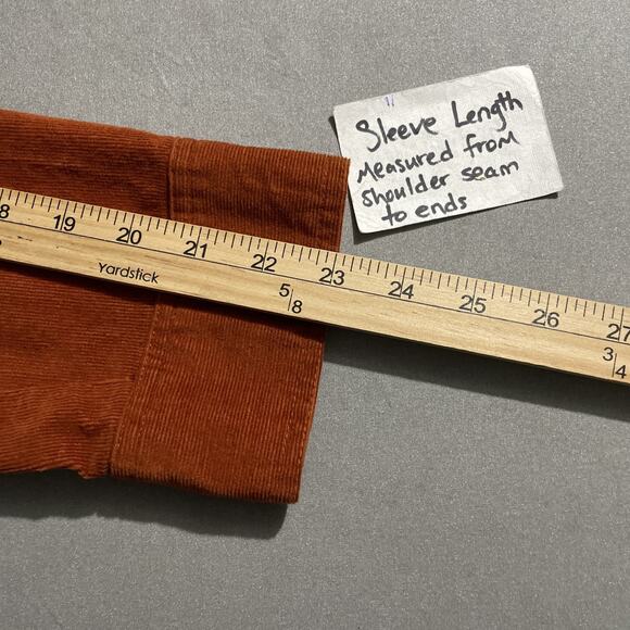 CJ Banks Jacket Plus Size 1X Burnt Orange Stretch Corduroy Collarless Country - Picture 12 of 13
